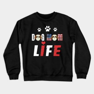 Shih Tzu Mom Life Patriotic America 4Th Of July Crewneck Sweatshirt